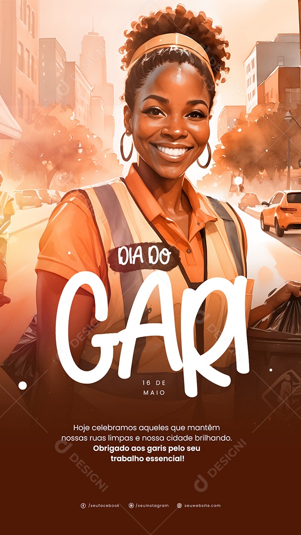 Story Dia do Gari 16 de Maio Social Media PSD Editável