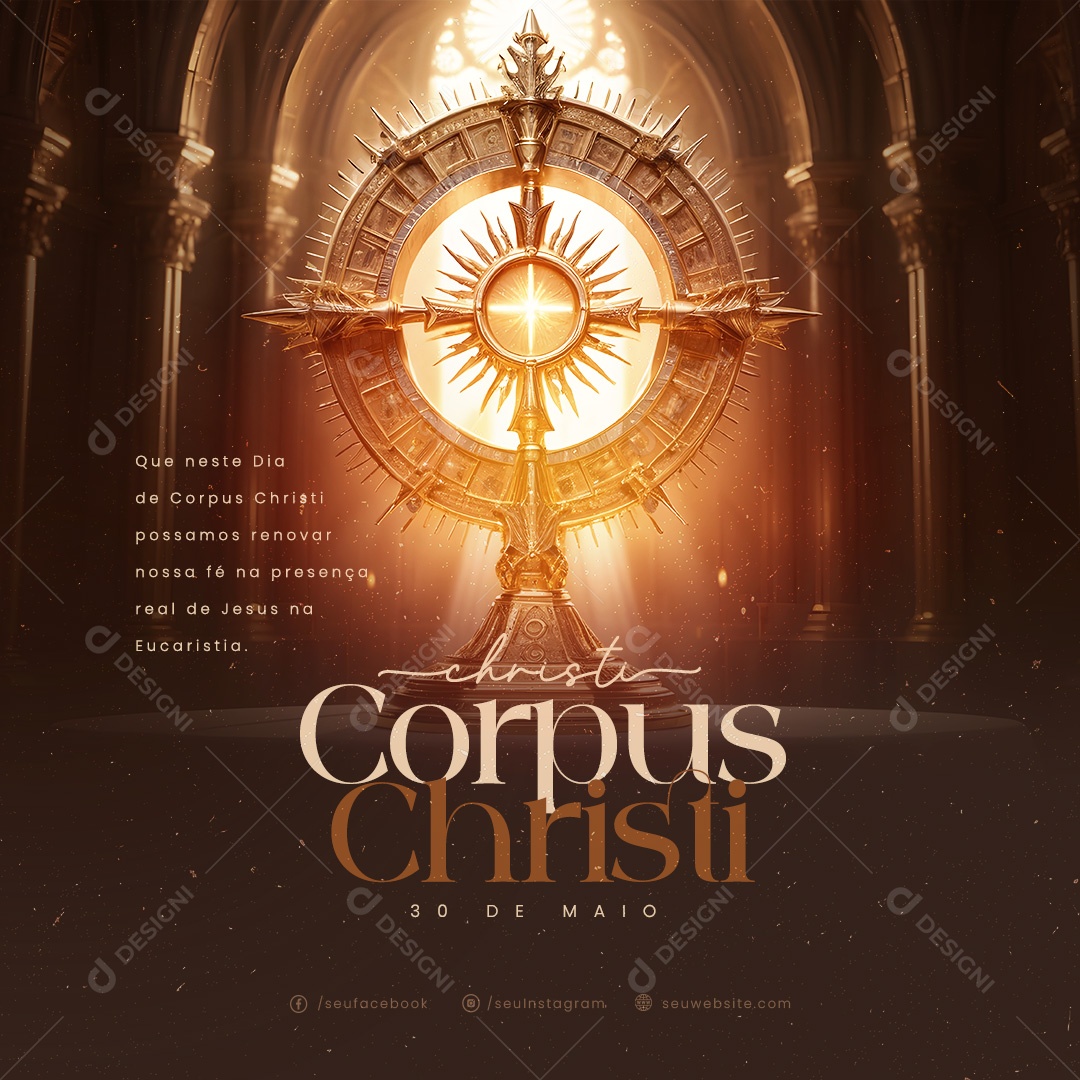 Corpus Christi 30 de Maio Possamos Renovar nossa Fé Social Media PSD Editável