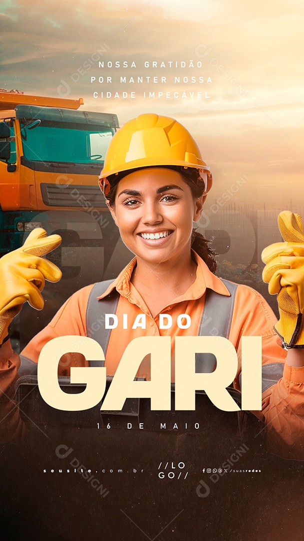Story Dia Do Gari 16 de Maio Nossa Gratidão Social Media PSD Editável