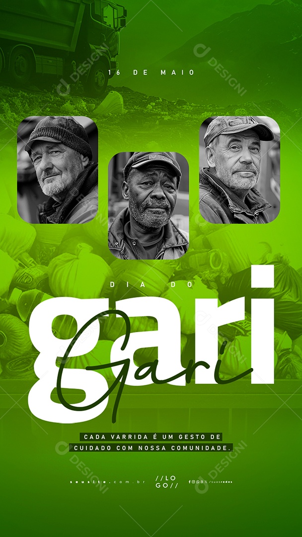 Story Dia do Gari 16 de Maio Social Media PSD Editável