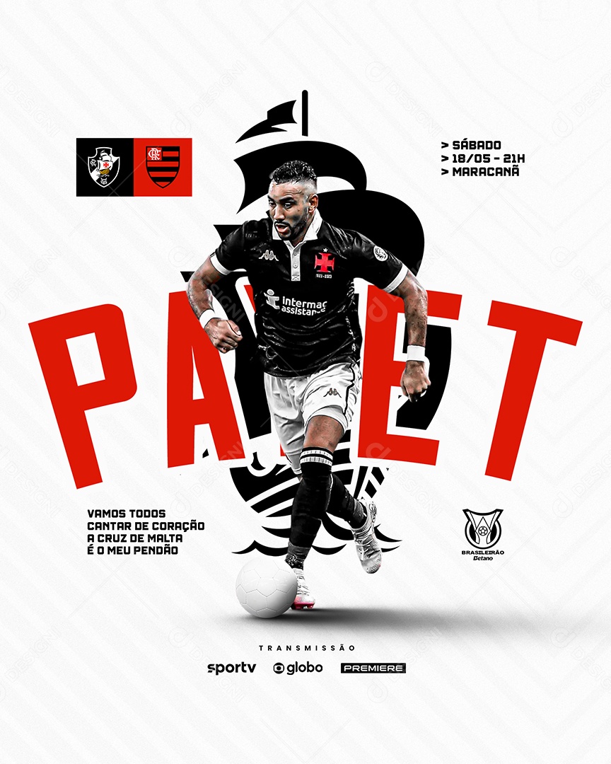 Futebol Flamengo X Vasco Social Media PSD Editável