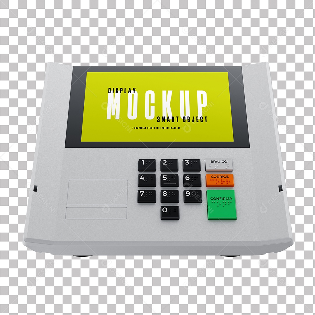 Mockup Novo Modelo de Urna Eletrônica do Brasil Em 3D PSD