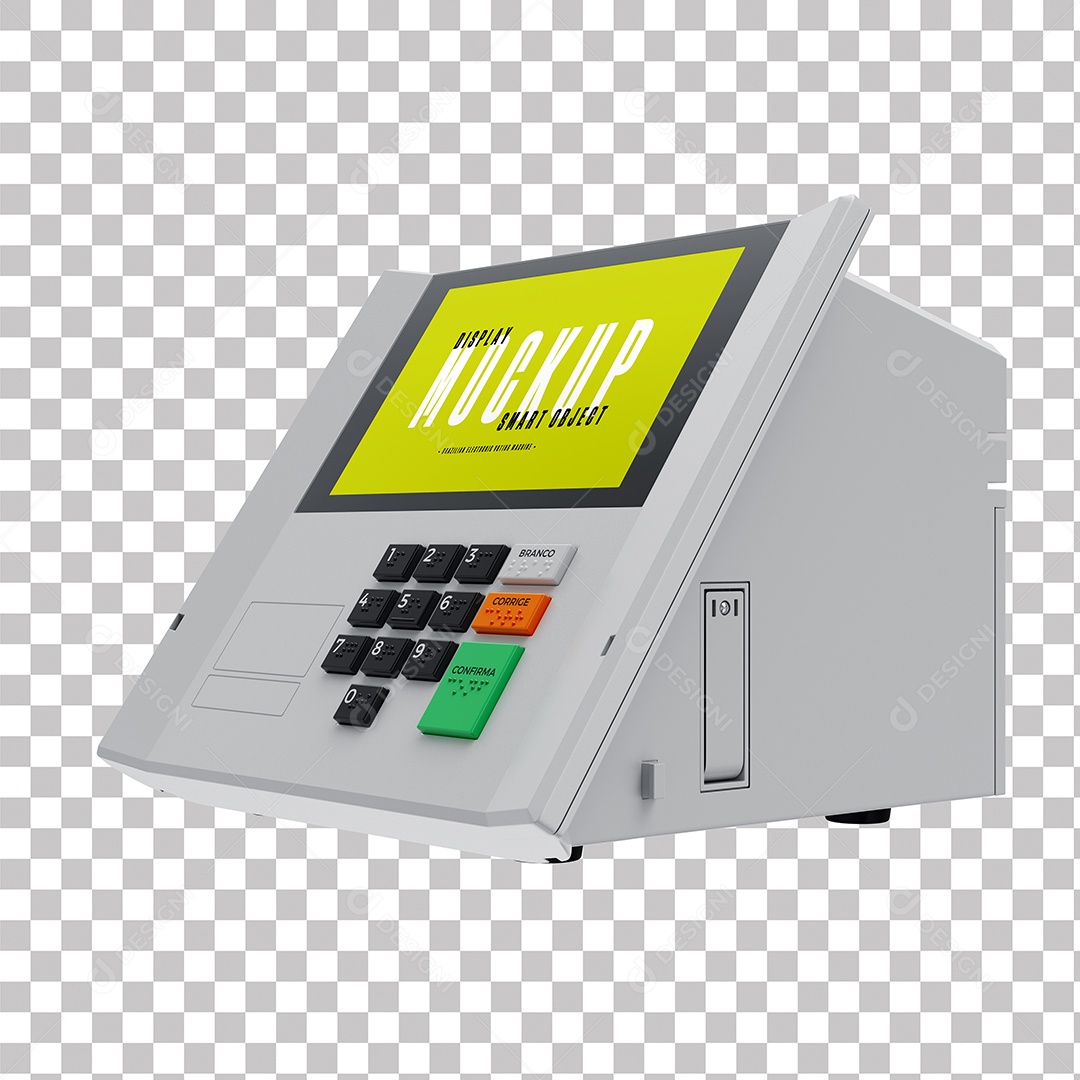 Mockup Novo Modelo de Urna Eletrônica do Brasil Em 3D PSD