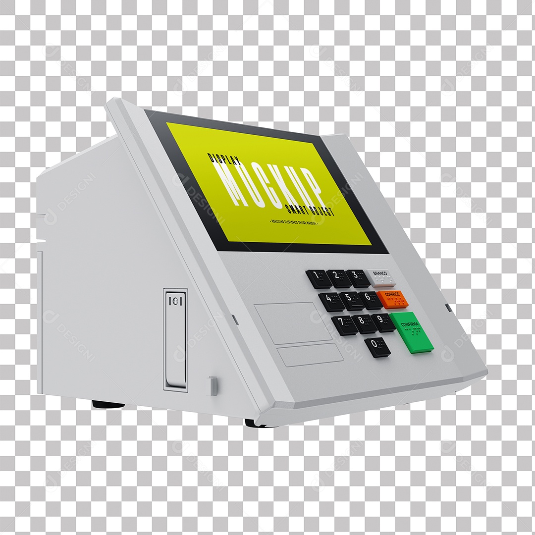 Mockup Novo Modelo de Urna Eletrônica do Brasil Em 3D PSD