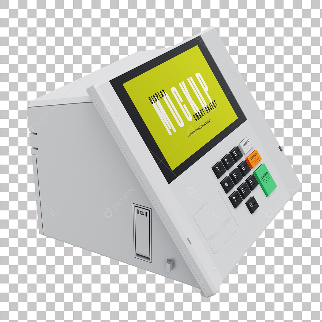 Mockup Novo Modelo de Urna Eletrônica do Brasil Em 3D PSD