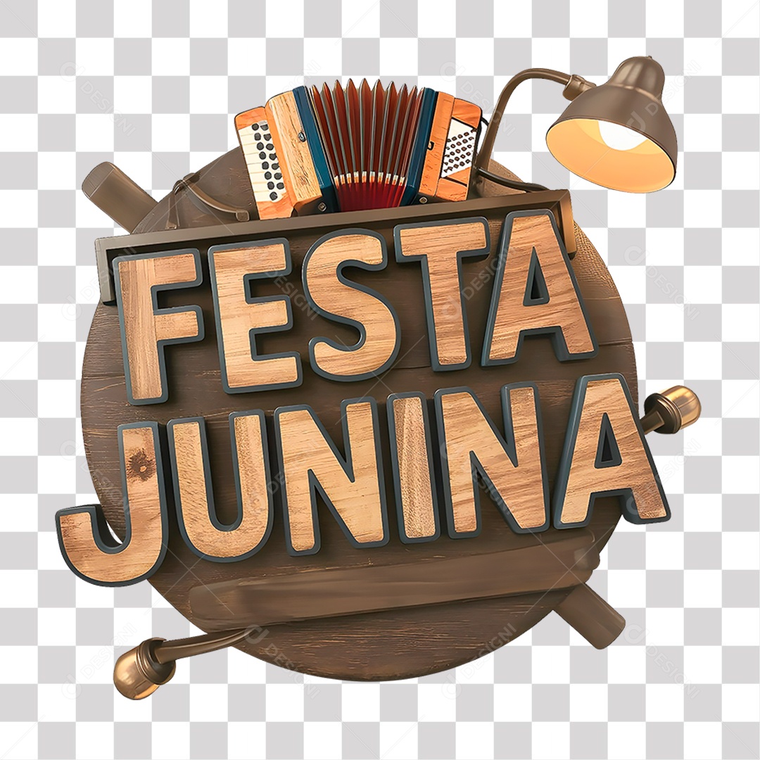 Festa Junina Selo 3D para Composição PNG Transparente