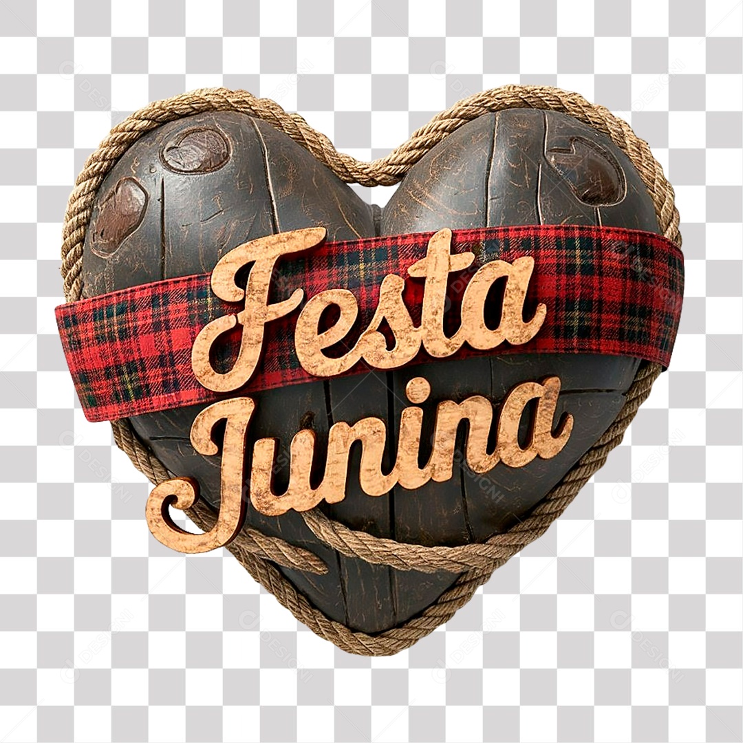 Festa Junina Selo 3D para Composição PNG Transparente