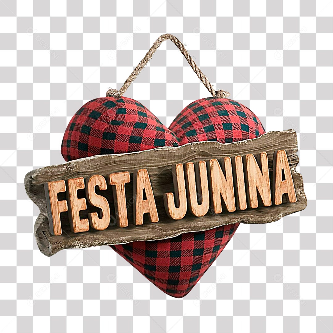 Selo 3D Festa Junina para Composição PNG Transparente