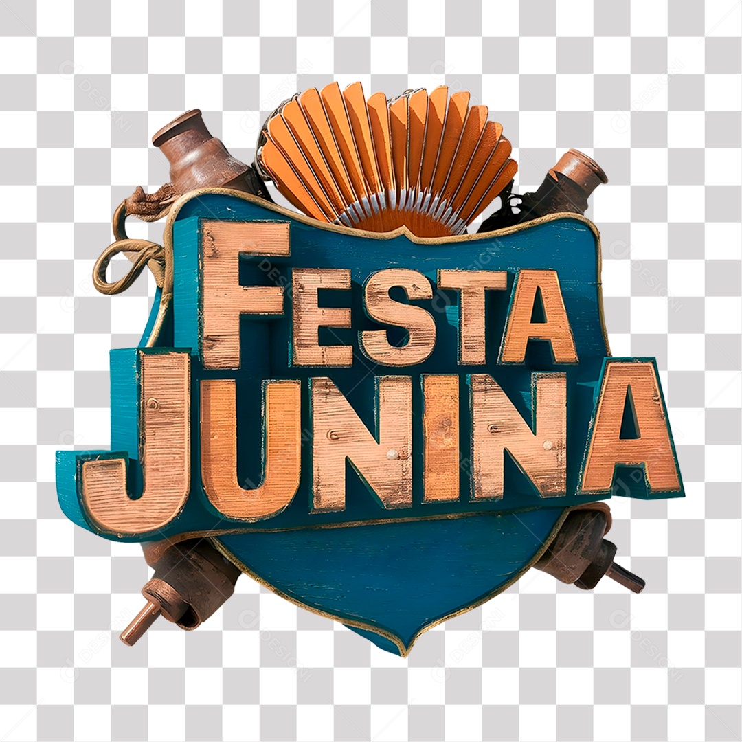 Festa Junina Selo 3D para Composição PNG Transparente