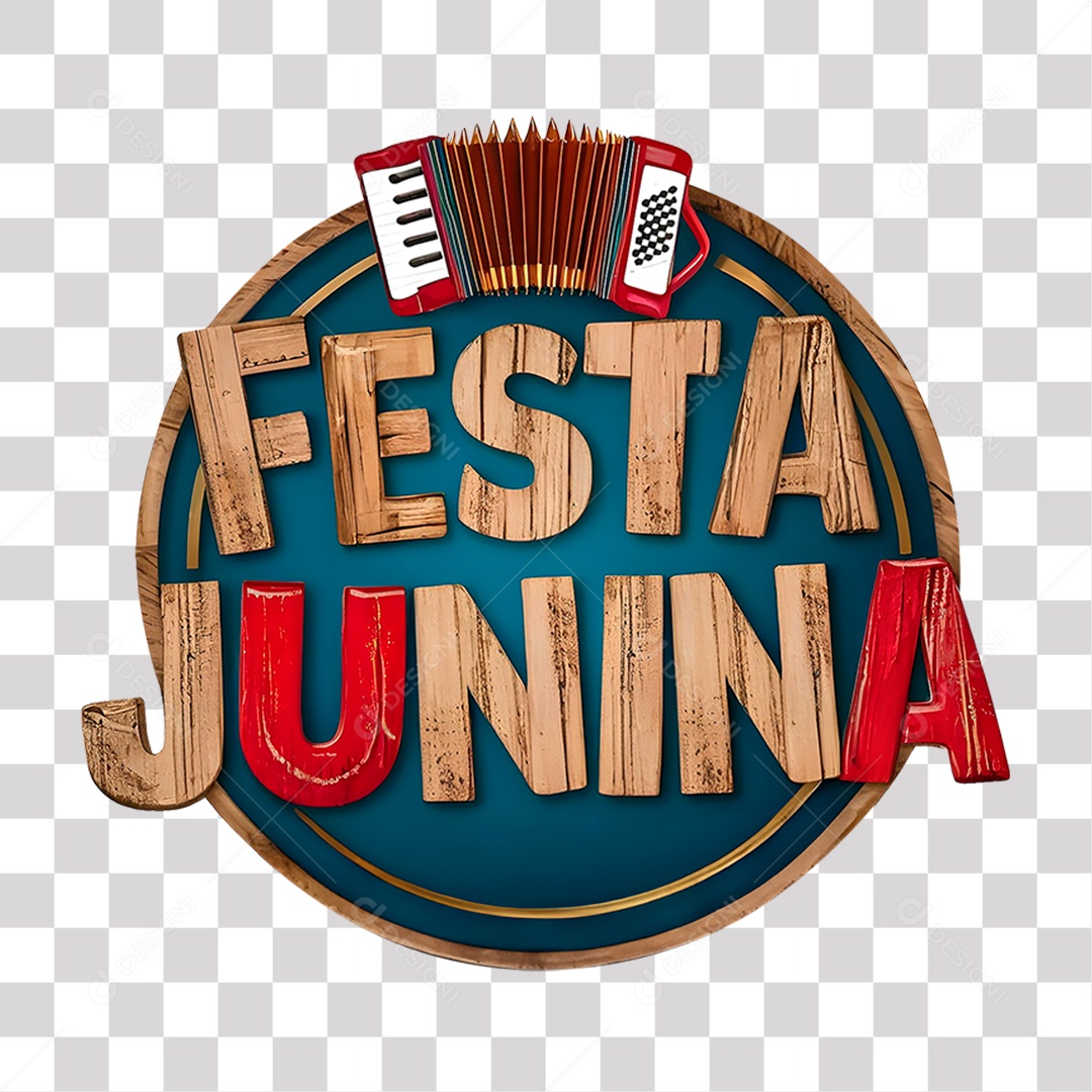 Festa Junina Selo 3D para Composição PNG Transparente