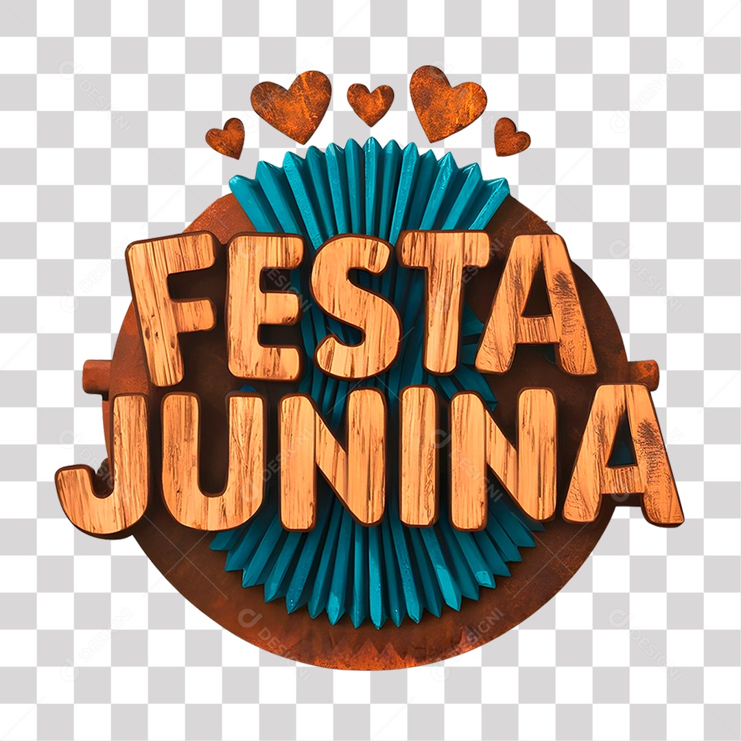 Festa Junina Selo 3D para Composição PNG Transparente