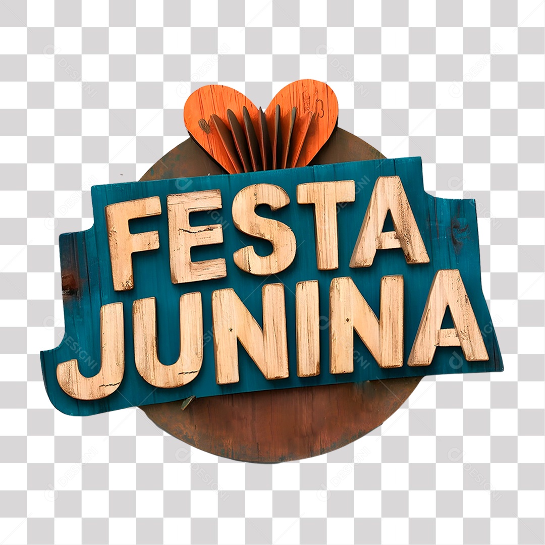 Selo 3D Festa Junina para Composição PNG Transparente