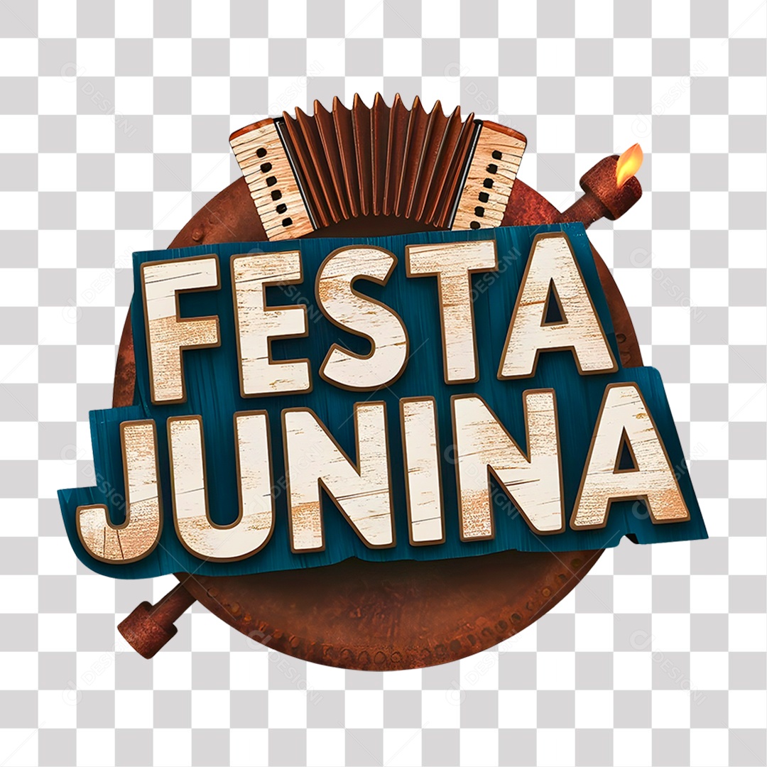 Festa Junina Selo 3D para Composição PNG Transparente