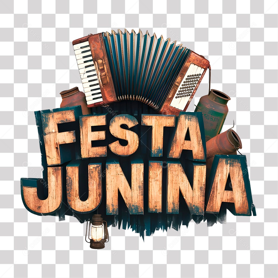Festa Junina Selo 3D para Composição PNG Transparente