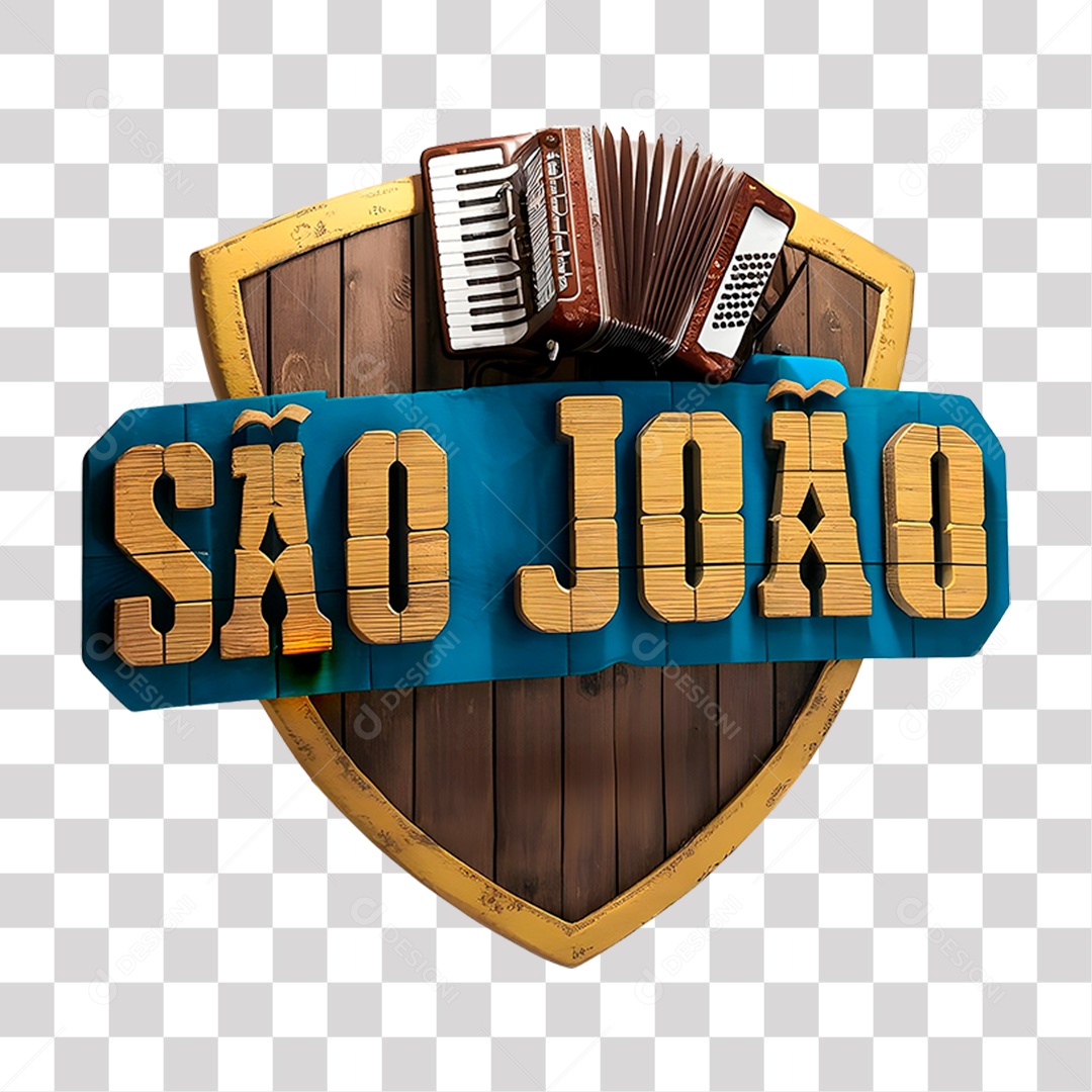 Selo 3D São João para Composição PNG Transparente