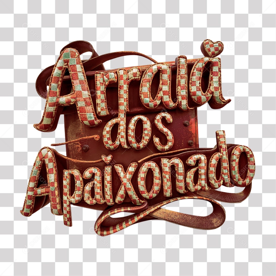 Selo 3D Arraia dos Apaixonado para Composição PNG Transparente