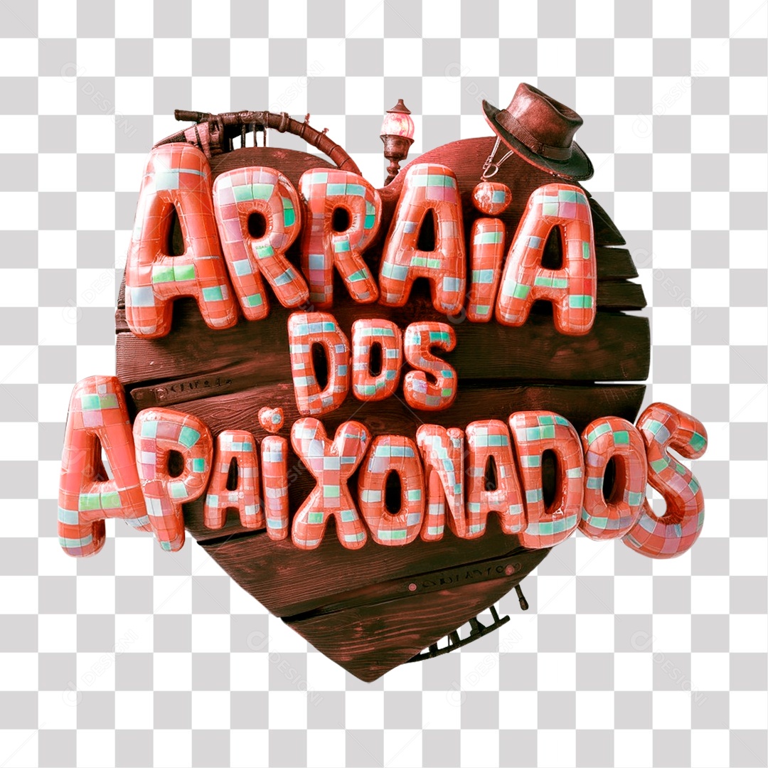 Arraia dos Apaixonado Selo 3D para Composição PNG Transparente