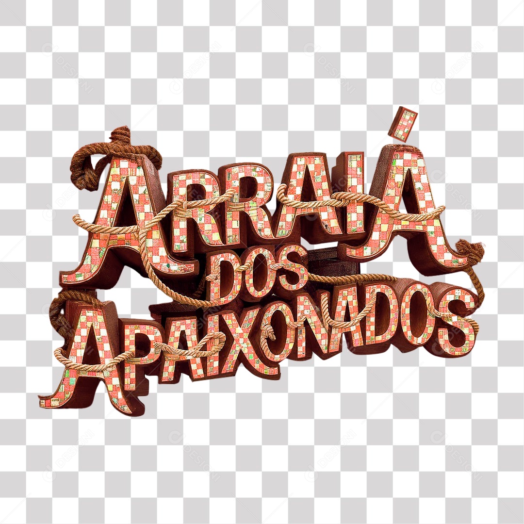 Arraia dos Apaixonado Selo 3D para Composição PNG Transparente