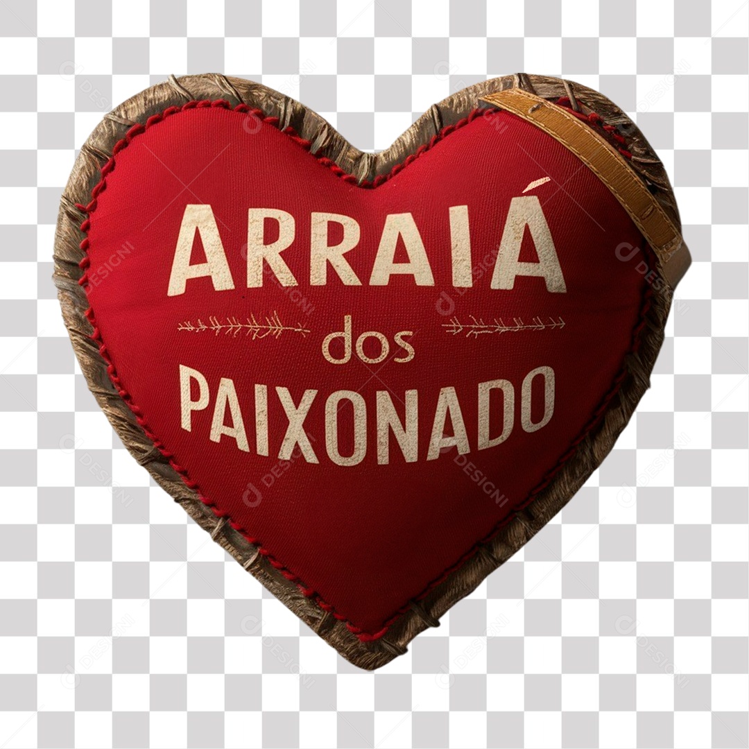 Selo 3D Arraia dos Apaixonado para Composição PNG Transparente