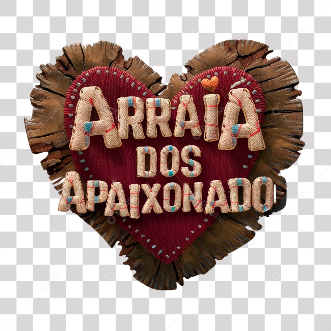 Arraia dos Apaixonado Selo 3D para Composição PNG Transparente