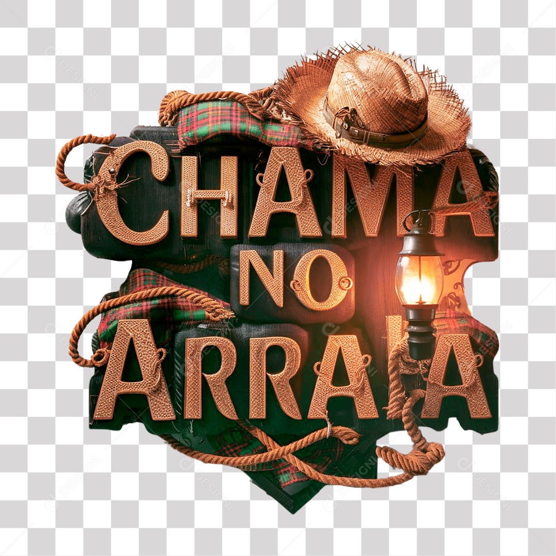 Chama no Arraia Selo 3D para Composição PNG Transparente