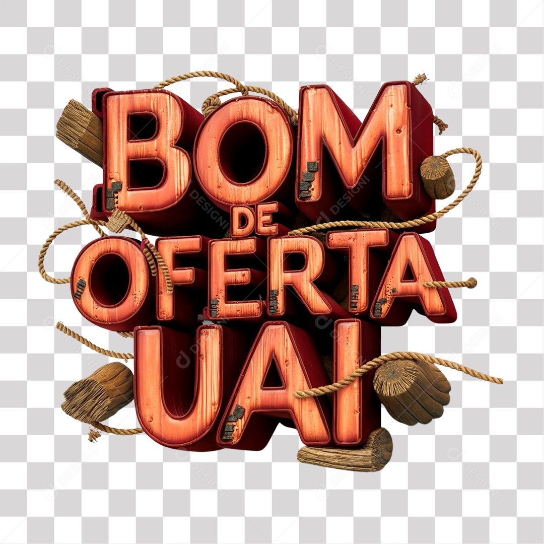 Bom de Oferta Uai Selo 3D para Composição PNG Transparente