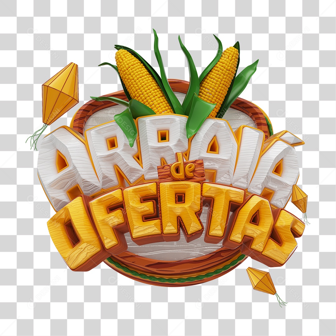 Selo 3D Arraiá de Ofertas PNG Transparente