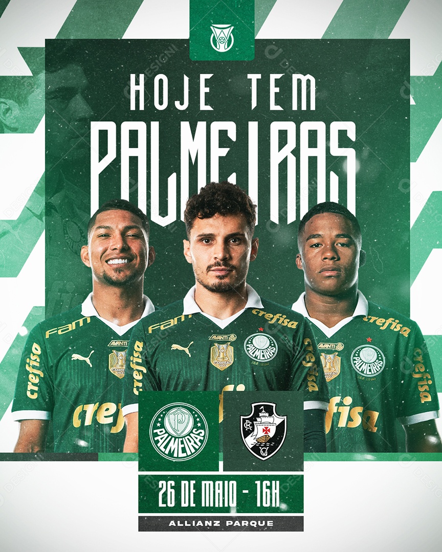 Futebol Hoje tem Palmeiras X Vasco Social Media PSD Editável