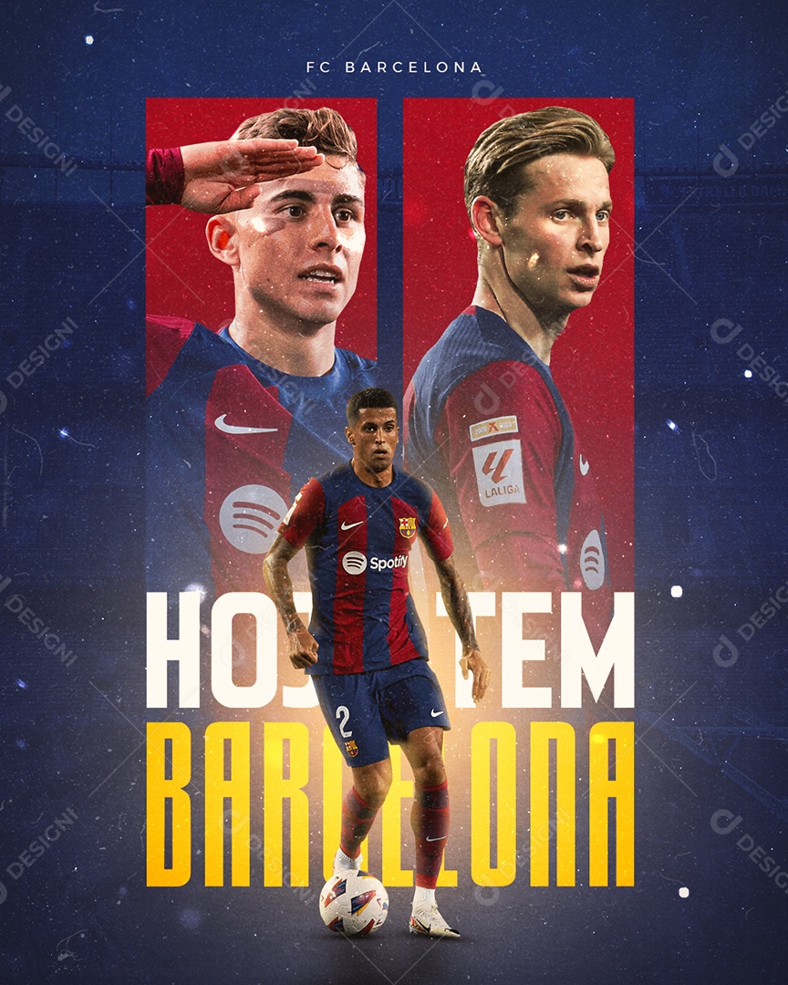 Futebol Hoje tem Barcelona Social Media PSD Editável
