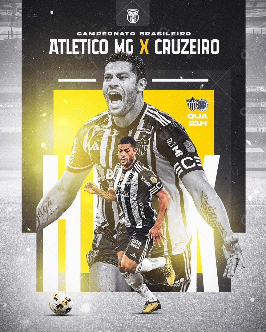 Futebol Atletico MG X Cruzeiro Social Media PSD Editável