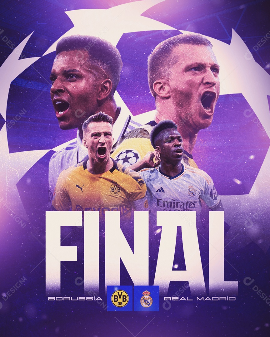 Futebol Final Borussia Real Madrid Social Media PSD Editável