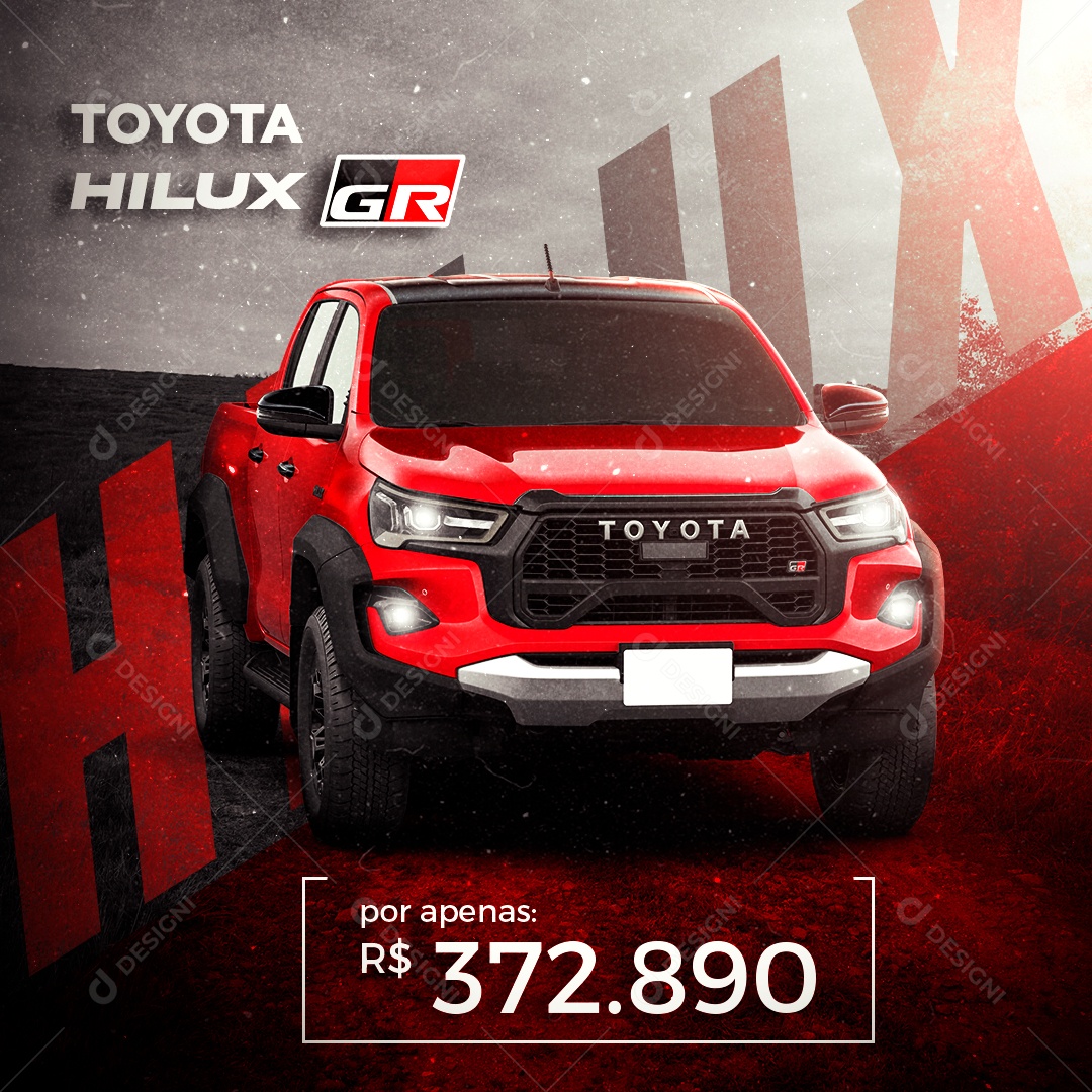 Concessionária Toyota Hilux Por Apenas 372.890 Social Mídia PSD Editável