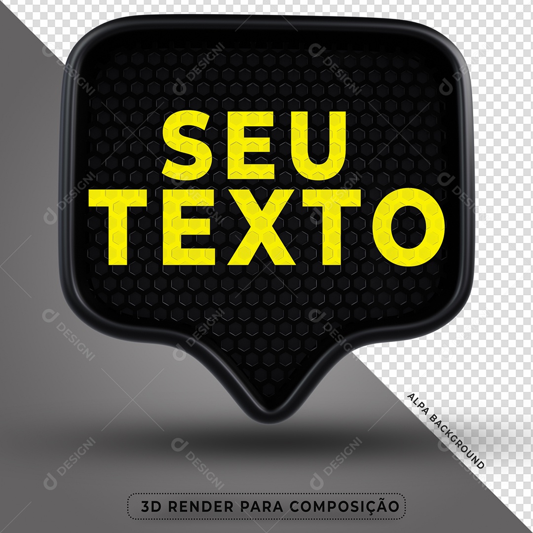 Emoji de Curtida Preto Elemento 3D Para Composição