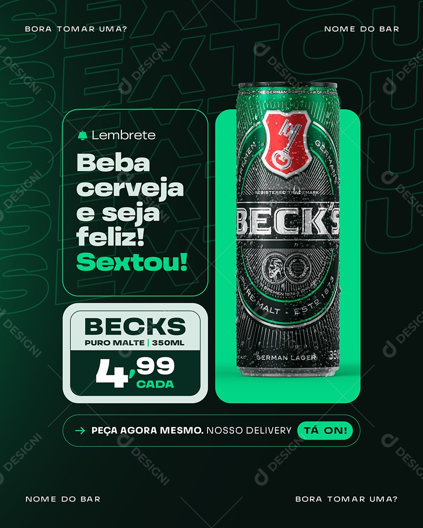 Promoção Becks Social Media PSD Editável