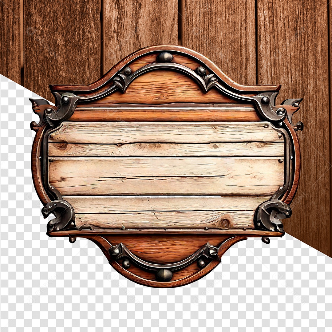 Placa Base de Madeira Elemento 3D para Composição PSD