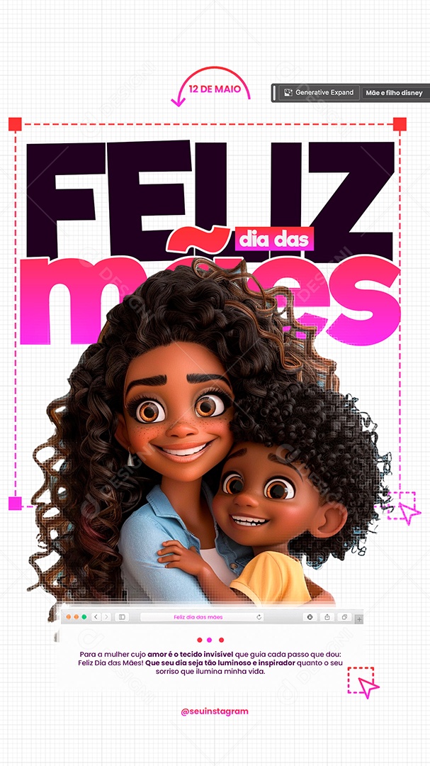 Flyer Feliz dia das Mães Story Social Media PSD Editável