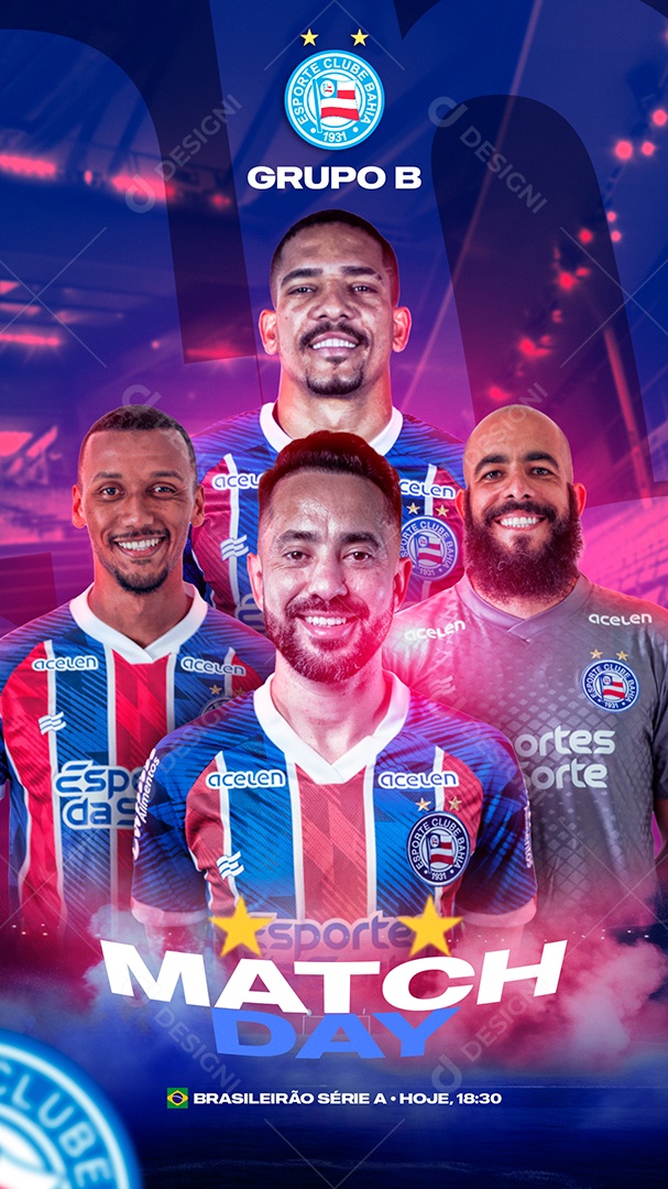 Flyer Pré Jogo Bahia Story Social Media PSD Editável