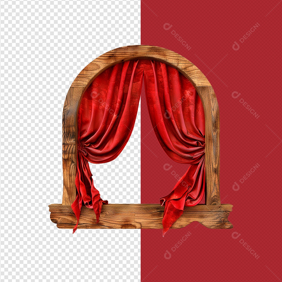 Painel de Madeira com Tecido Elemento 3D para Composição PSD