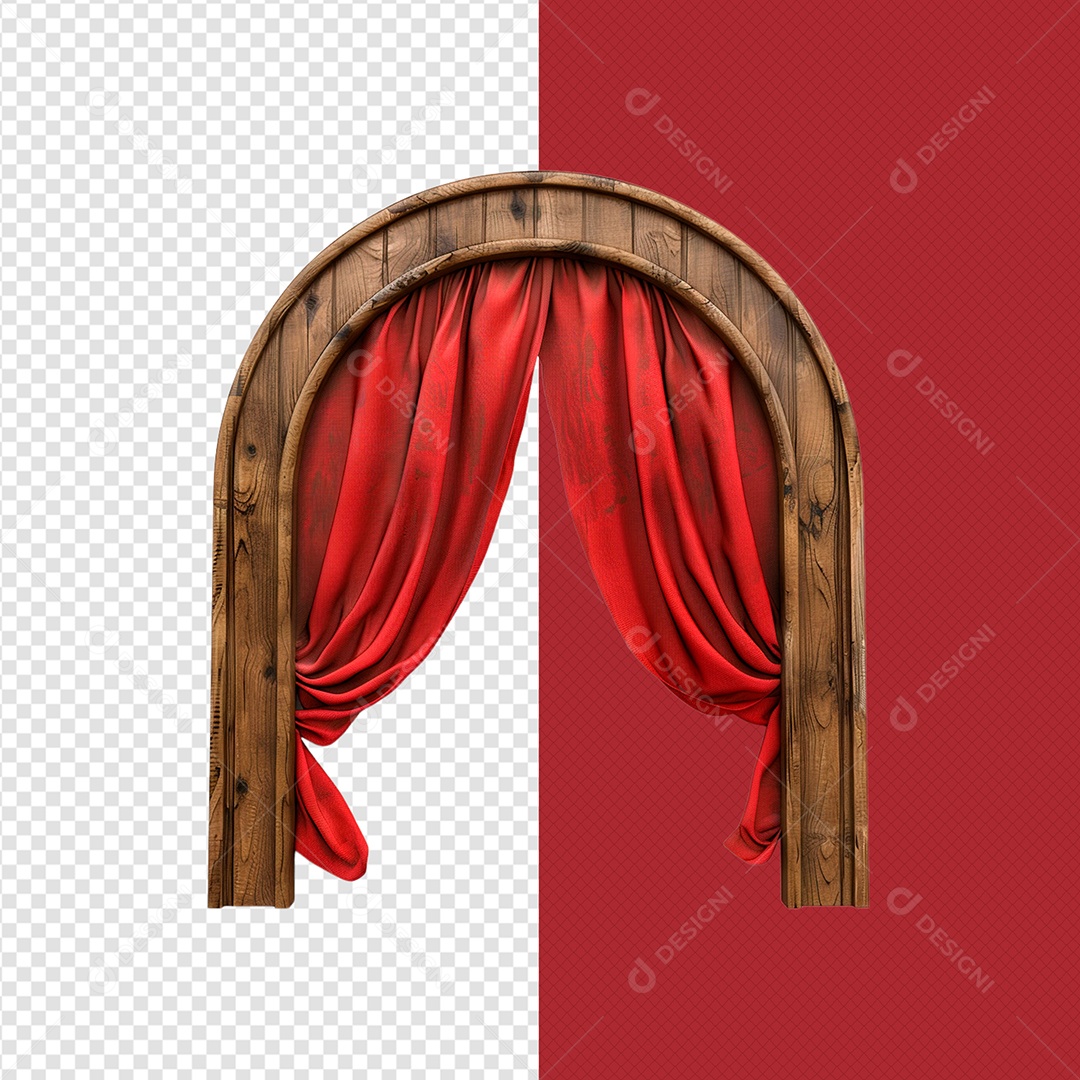 Painel de Madeira Elemento 3D para Composição PSD