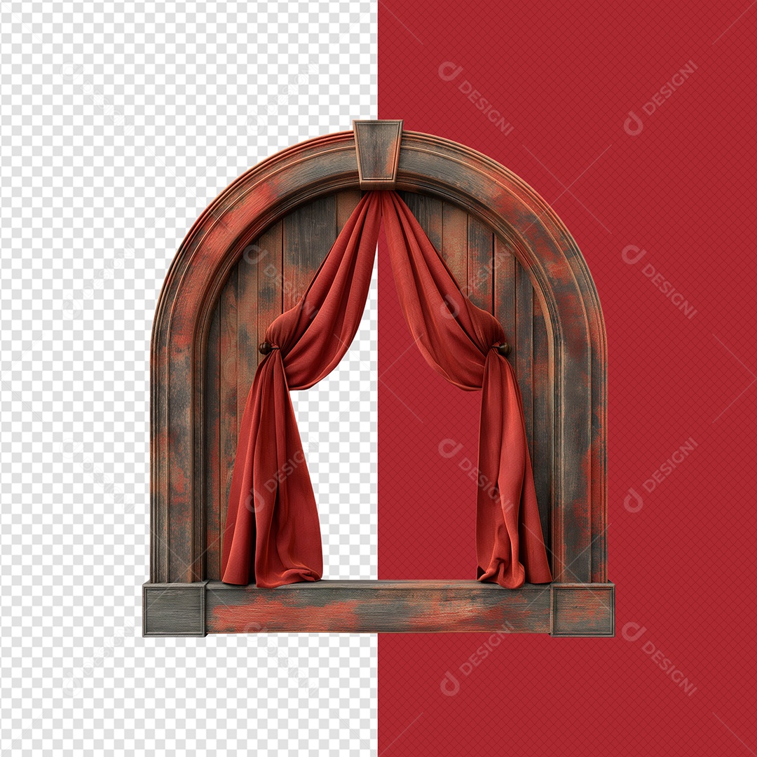 Painel Base de Ferro Tecido Elemento 3D Vermelho para Composição PSD