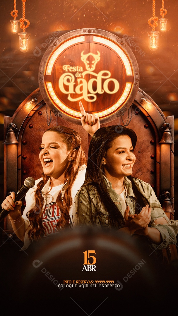 Flyer Story Festa do Gado Maiara e Maraisa Social Media PSD Editável