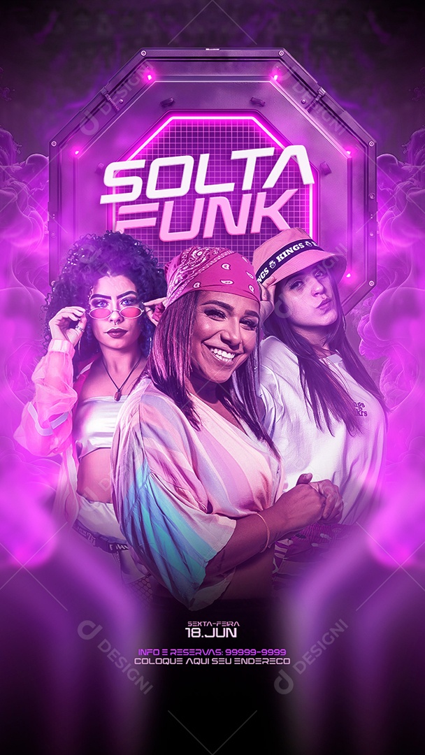 Flyer Story Solta Funk Artistas Social Media PSD Editável