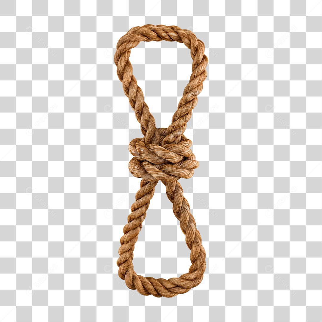 Corda de Fibra com Nó PNG Transparente