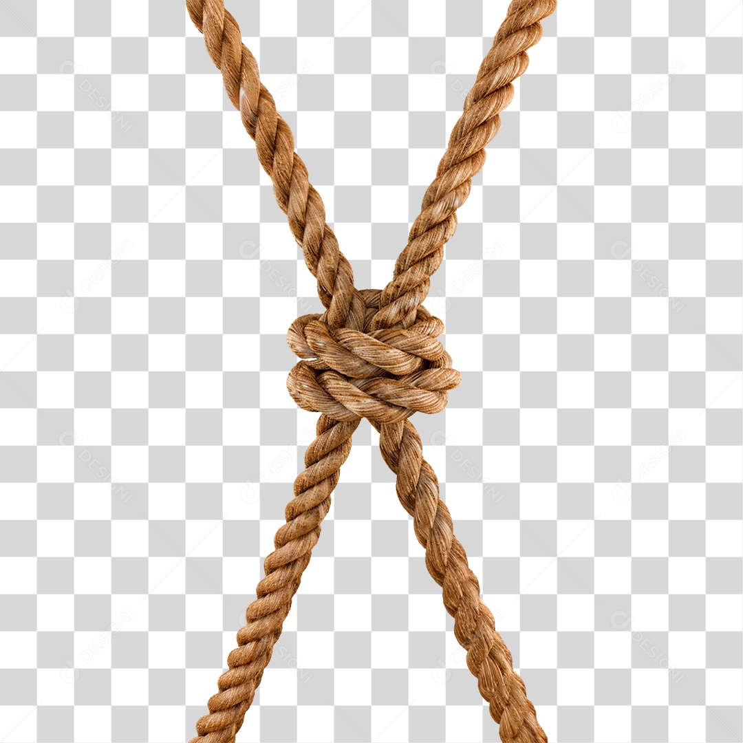 Corda de Fibra com Nó PNG Transparente