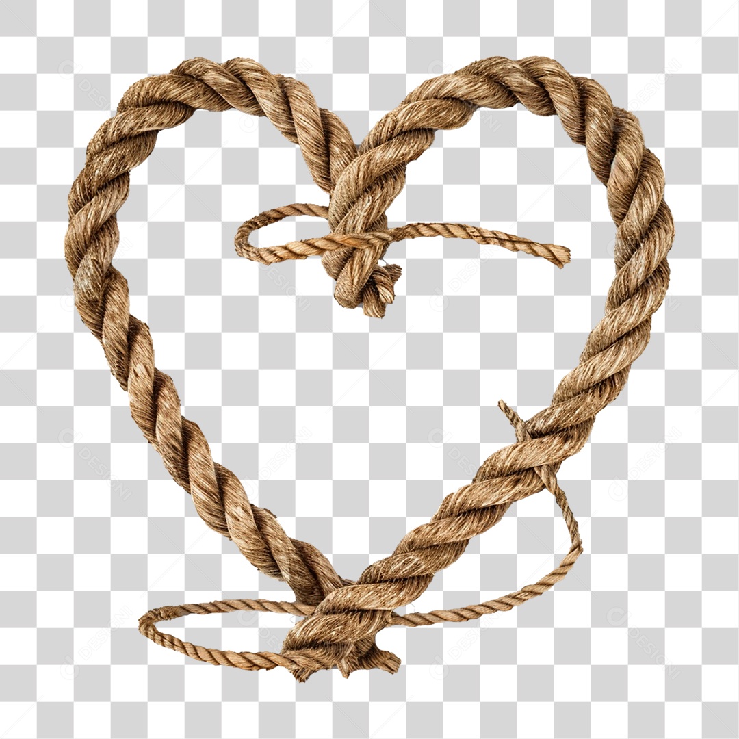 Corda de Fibra em Forma de Coração PNG Transparente