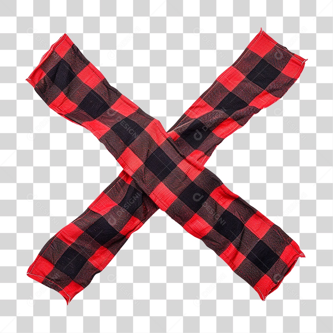 Fita de Costura Xadrez São João PNG Transparente