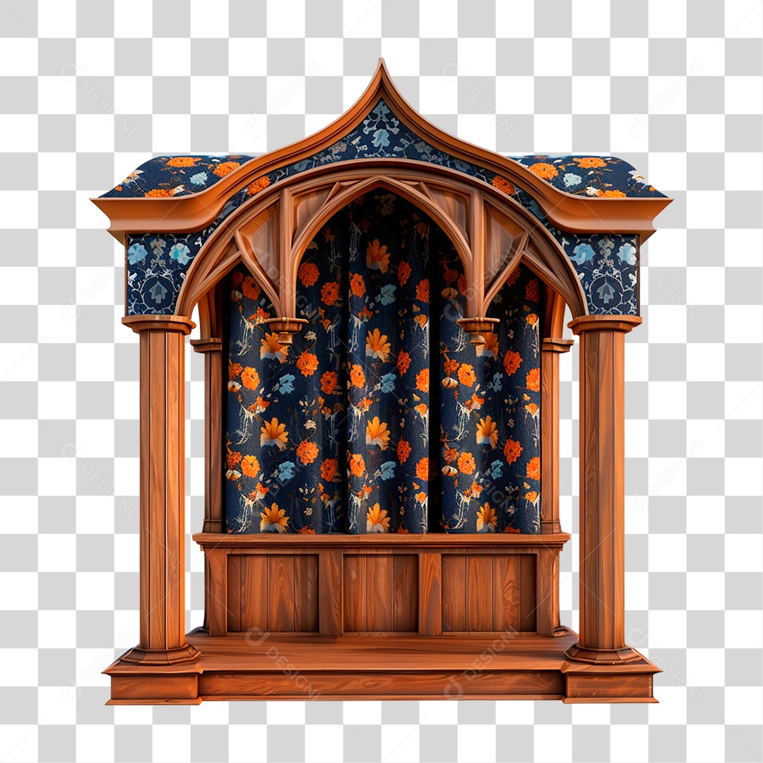 Capela Oratória de Madeira PNG Transparente