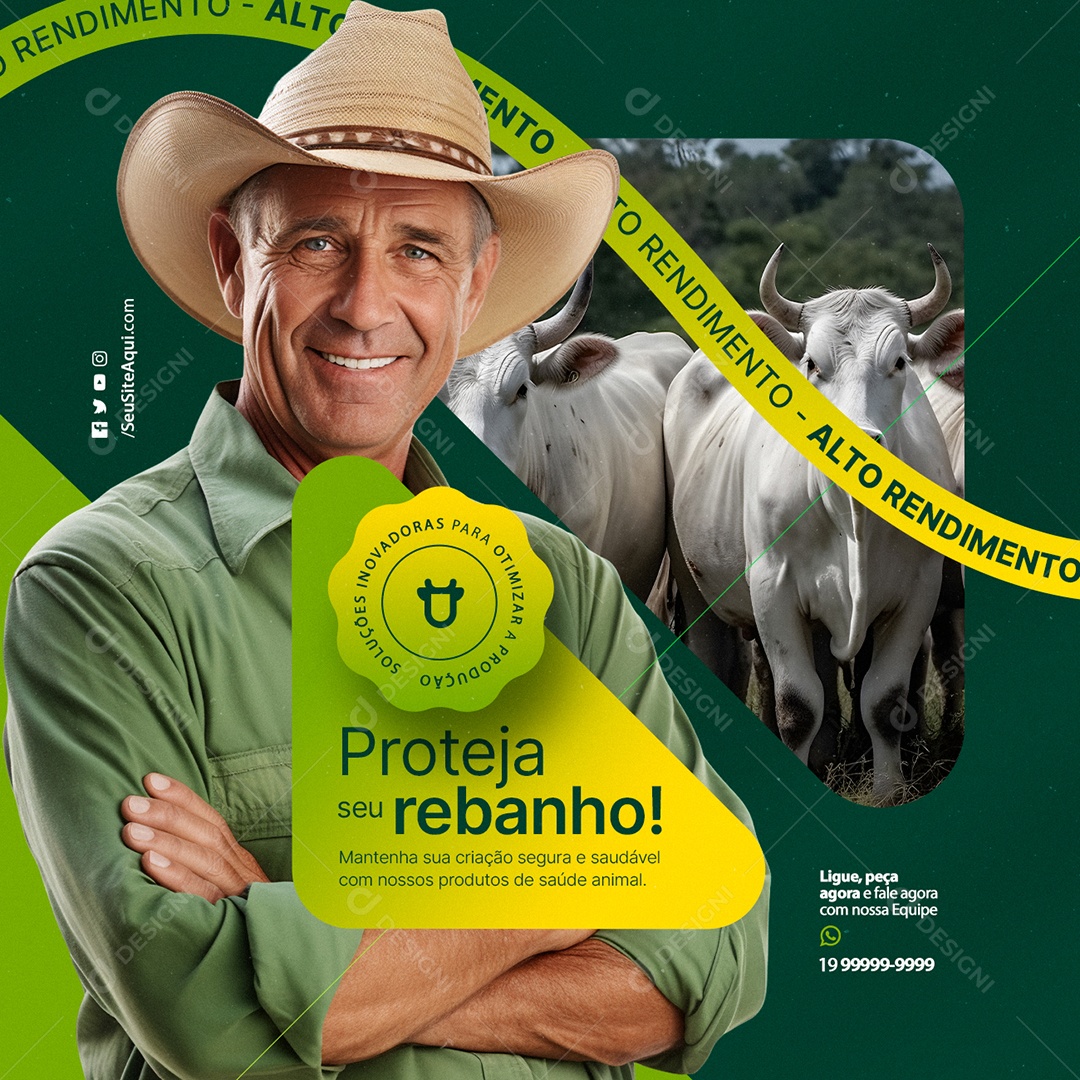 Agronegócio Projeto seu Rebaho Social Media PSD Editável