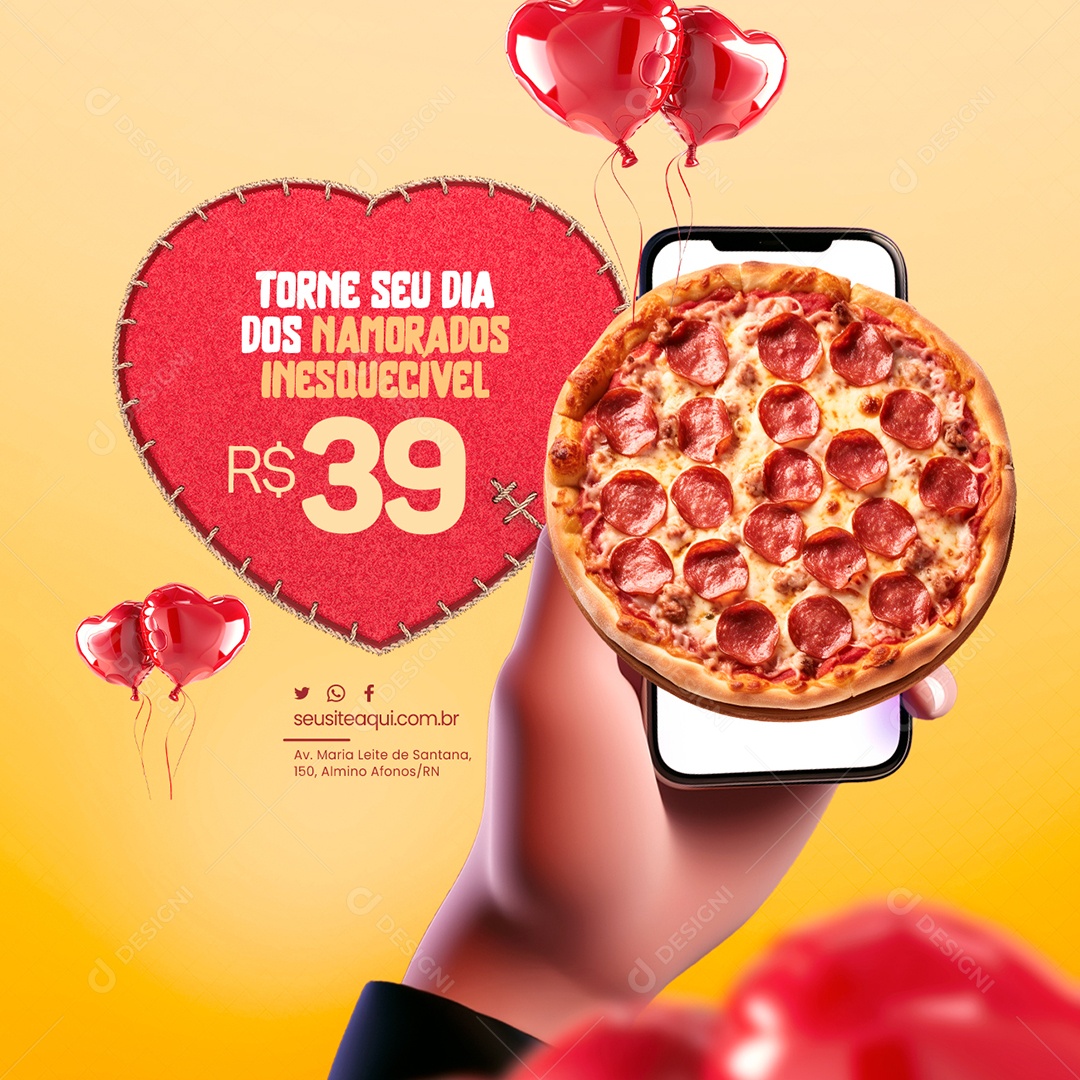 Torne seu Dia dos Namorados Inesquecível Social Media PSD Editável