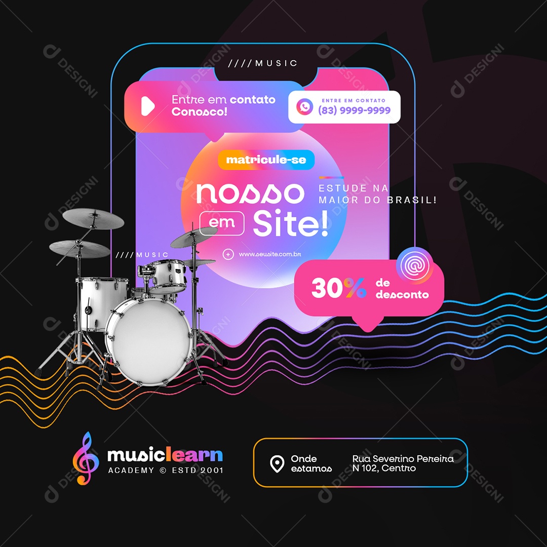 Matricule-se em nosso Site Social Media PSD Editável